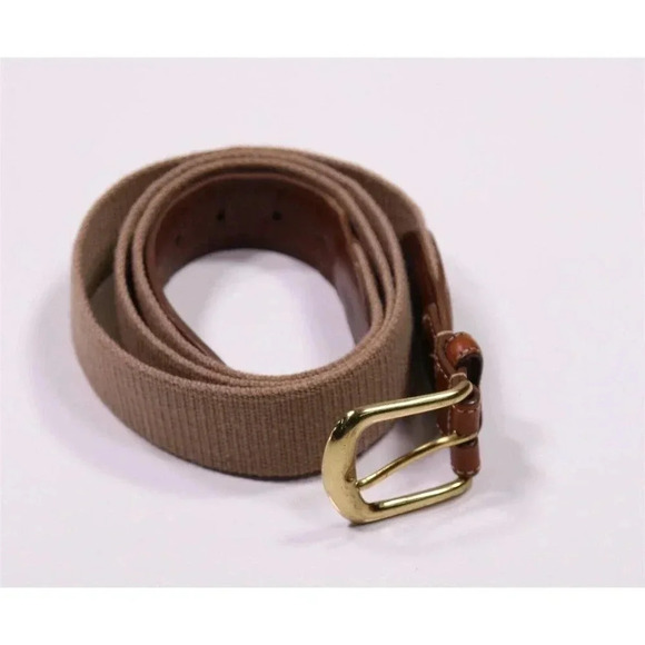 Torino Made in USA Light Brown Canvas-Leather Men's Belt 44 - Picture 1 of 7